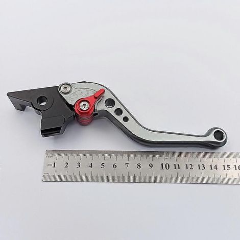 Convient pour la moto Aprilia RST1000, levier de frein avant droit modifié en alliage d'aluminium, ergonomique (1 court gris) (1/5)