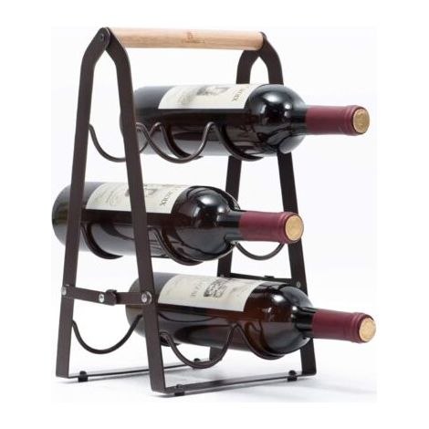 Portabottiglie per sei bottiglie, pieghevole per riporlo, adatto anche per champagne. (1/4)