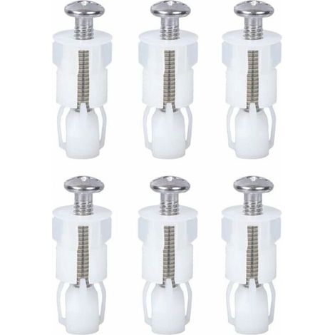 Abattant WC Fixations Charnières 6 Pièces Vis D'expansion Couvercle Toilette Jeu de Fixation D’abattant de WC Vis D'expansion pour (1/5)