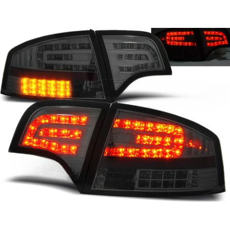 Paire de feux arriere Audi A4 B7 berline de 2004 a 2008 LED fume (1/2)