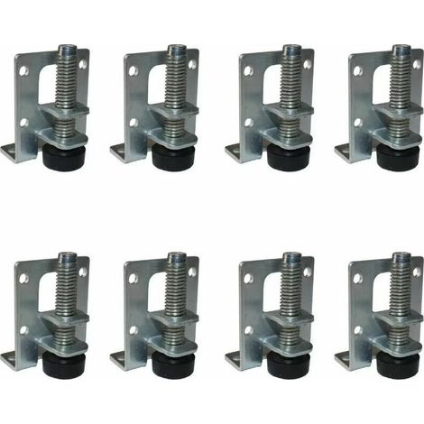 Set mit 8 verstellbaren Stahlmöbelfüßen – Tragkraft 2200 lb – 6 cm Durchmesser – Für Tische, Schränke, Werkbänke (1/5)