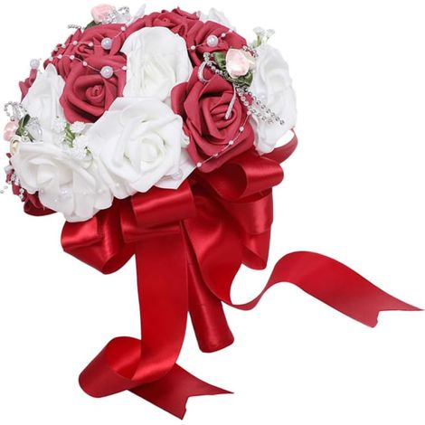 Bouquet de Mariée Artificiel 1pc en PE Réaliste et Créatif, Décoration Vivante pour Femmes, Bouquet de Fleurs de Mariage Exquis pour Étagère ou Bureau (1/5)