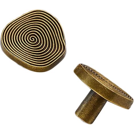 Boutons de meuble en bronze antique à un seul trou, ornés d'un (1/5)