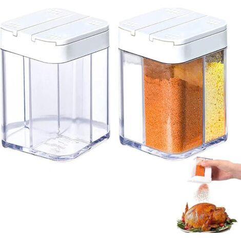 Lot de 2 boîtes à épices de voyage pour camping, distributeurs d’assaisonnement pour steak et grillade, portable (1/5)