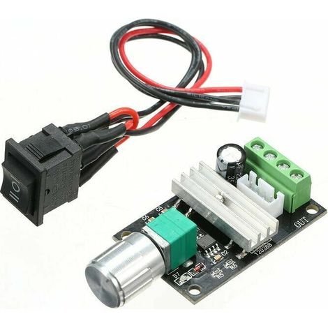 Lot de 2 contrôleurs de vitesse de moteur DC 6V 12V 24V 3A Contrôleur de vitesse PWM avec interrupteur réversible (1/5)