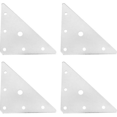 Dreieckige Winkelverbinder, flach, silberfarben, für Möbelreparaturen, 4er-Set, inklusive Schrauben (1/5)