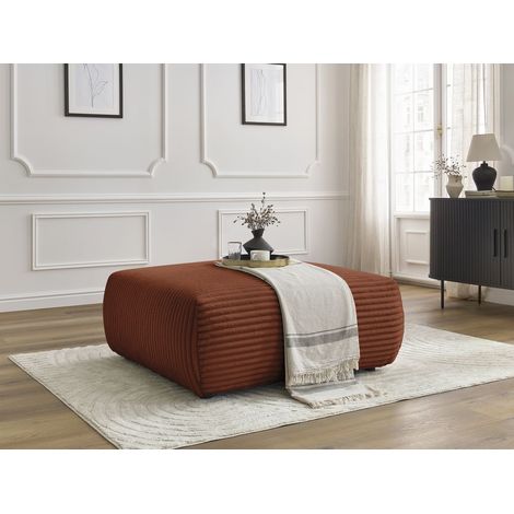 BOBOCHIC - Pouf LUCIEN gros côtelé doux Orange (1/5)