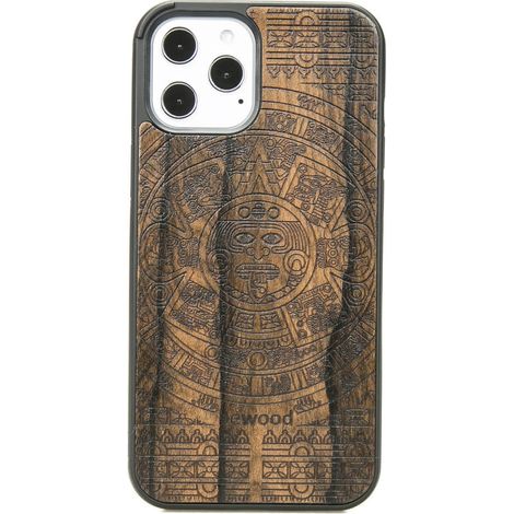 Holzhülle für iPhone 12 Pro Max Aztekenkalender Ziricote (1/3)