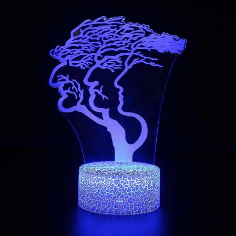 Lampe de chevet LED à illusion d'optique 3D, 7 couleurs, tactile, style Art Déco, pour chambre d'enfant. (1/5)