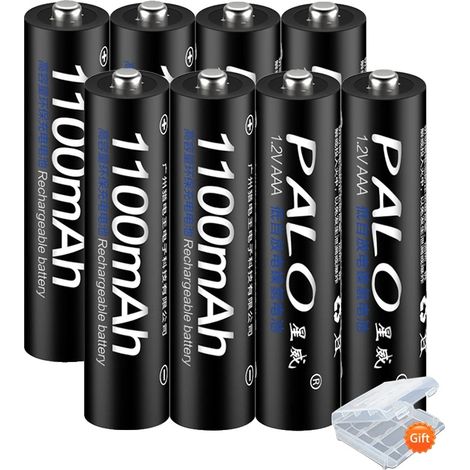 Pilas recargables AAA, 1,2 V, capacidad de 1100 mAh, paquete de 8 pilas AAA. (1/2)