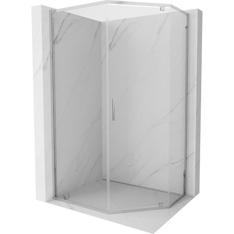 Mexen Exo cabine de douche pentagonale pivotante 90 x 90 cm, transparent, chrome - 812-090-090-01-00 (1/5)