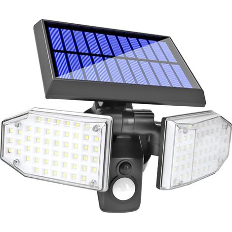 Lampe Solaire à Induction Corporelle Étanche 100 Led Double Tête Éclairage (1/5)