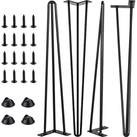 Pieds de meuble réglables/pieds de table en épingle à cheveux, ensemble de 4 pieds de 40 cm (16 pouces), pieds de table robustes en métal, pieds de table en métal à monter soi-même, style industriel n (1/5)