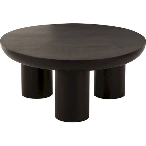 Table basse design trio bois noir élégance contemporaine - noir bois de manguier (1/5)