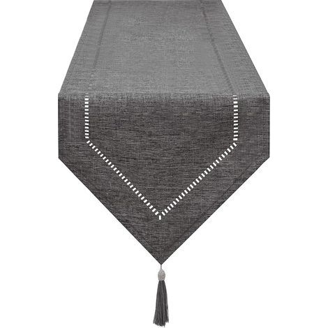 1pc Linen Table Runner, Gray, 32 x 180 cm, High-Quality Table Runner, Plain Table Runner, Modern, Easy Care for Dining Table, Coffee Table, Restaurant, Decoration (1/5)