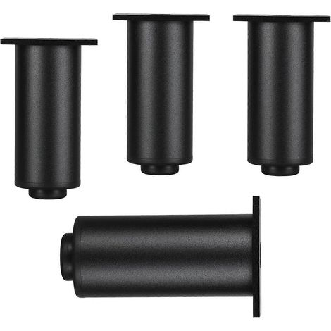 4er-Set Möbelfüße aus Metall, Aluminiumlegierung, für Schränke, Tische, Betten, Regale, Sofas, Küchenschränke (Silber, 15 cm, 5,9 Zoll, Schwarz)