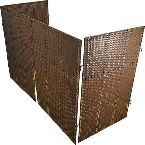 Rattan Effect Wheelie Bin Screen (Triple) (1/5)