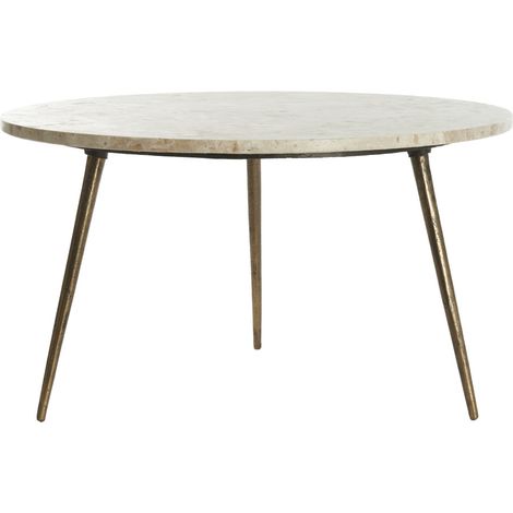 Light & Living Beistelltisch ZECA in taupe Marmor und antik