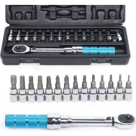 Clé dynamométrique 1/4 pouce 15 pièces – Plage 2-14Nm – Acier à outils – Précision 3% – Pour ajustements vélo (1/5)