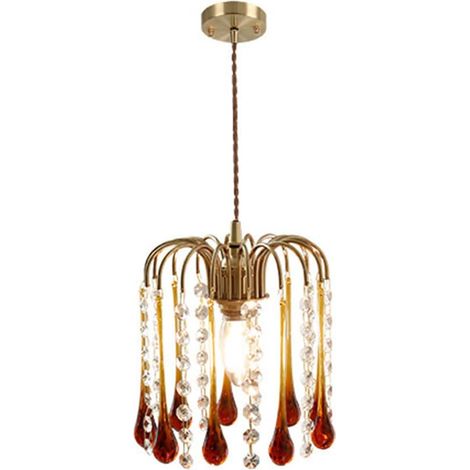 Suspension Lumière Romantique, Lustre Rétro Français, Dégradé Goutte d'eau Verre Pendentif Lumière,15CM (1/5)