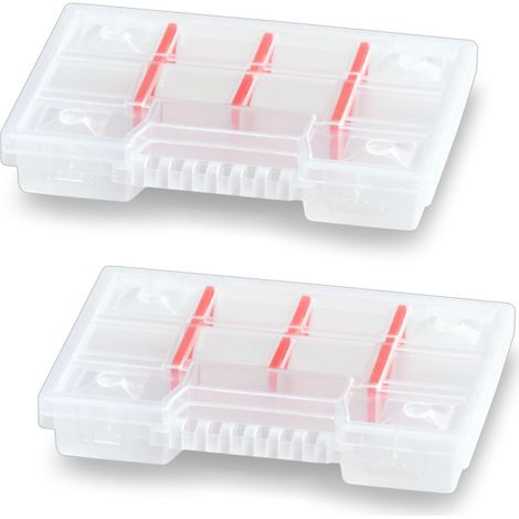 Lot de 2 - Boîte organiseur NORT20 transparent 11 compartiments avec 6 séparateurs amovibles (1/3)