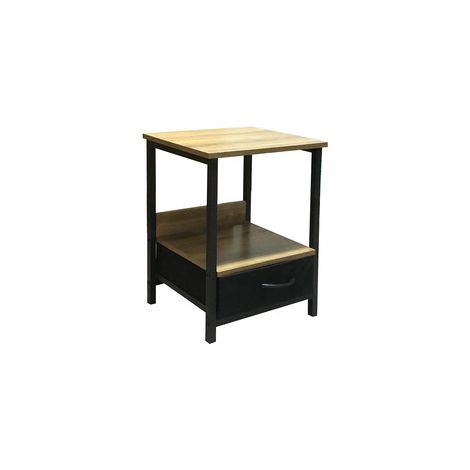 COMODINO INDUSTRIAL 1C METALLO/QUERCIA 40X35X55 CM