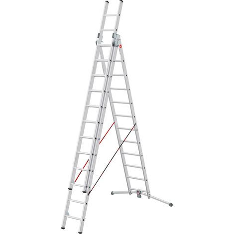 Hailo S98 ProfiLOT, 3-teilige Alu-Kombileiter mit Lot-System, 3 x 12 Sprossen (1/5)