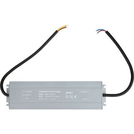 Alimentation étanche IP67 HRUW-120W-24V – Transfo LED 100-240V AC – Driver pour ruban LED et projecteur – Extérieur