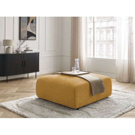 BOBOCHIC - Pouf grand JANA tissu texturé Jaune (1/5)