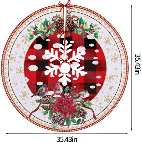 Jupe de sapin de Noël rustique, tapis épais peluche, décoration d'intérieur et extérieur (1/5)