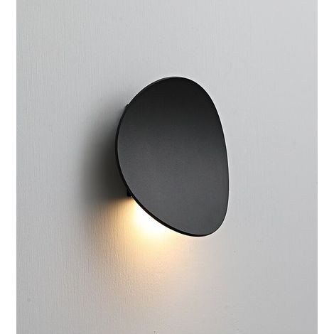 Applique murale noire moderne 18x18cm – Led blanc chaud 3000K – Installation facile – Pour salon, bureau, chambre, balcon (1/5)
