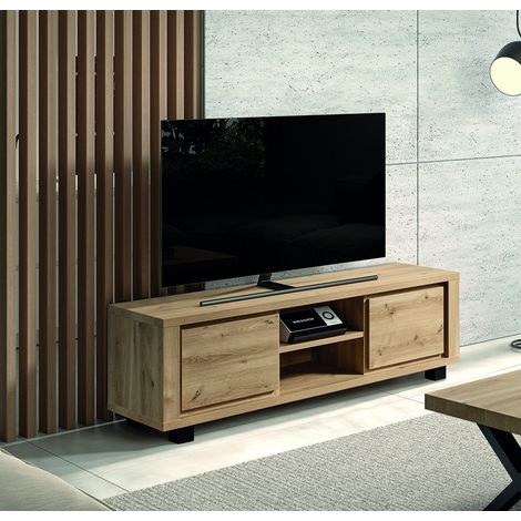 Meuble TV contemporain 174 cm chêne hudson Heria (1/5)