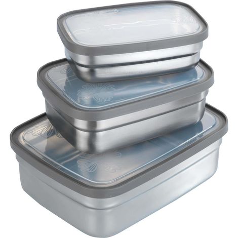 Récipients alimentaires, acier inoxydable, 3 pièces, WENKO (1/4)