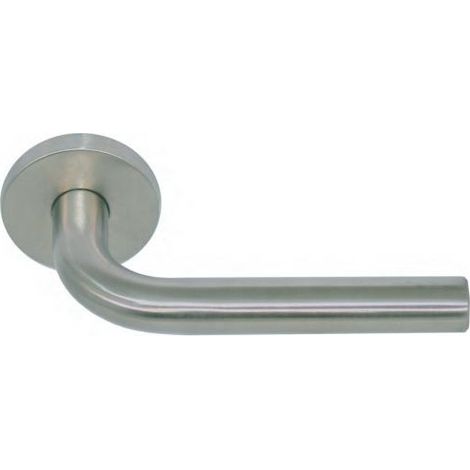 Paar Türdrücker Inox 304 1 Bogen C7 auf Rosette Balsac - Rückholfeder St.38/50 mm - 170