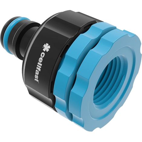 Connecteur femelle Cellfast Ergo™ pour robinet 21-26,5-33,3 mm, 1/2", 3/4", 1", matériau ABS, 53-210 (1/3)