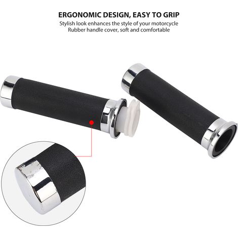 Poignées de moto ergonomiques antidérapantes pour Shadow 400 750 VT600 VT750 - Paire de grips de throttle ABS métal