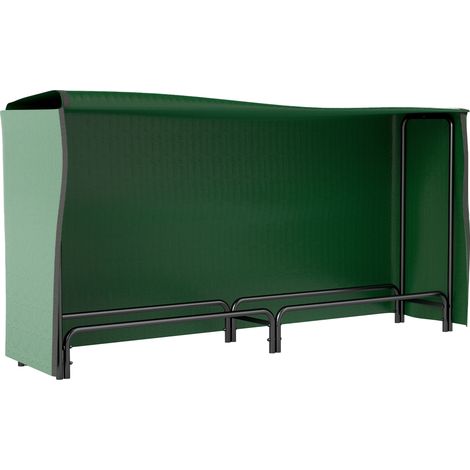 Range-bûches extérieur avec housse en PE - 200 x 36 x 99 cm, métal noir - Abri-bûches à base surélevée - Pour jardin, terrasse - Design résistant aux intempéries (1/5)
