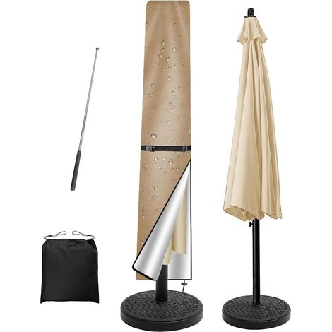 Housse Parasol Deporte, Housse Parasol Déporté, Housse de Protection en Tissu Oxford 600D, Couverture de Parasol Imperméable, Anti UV, Grande Housse de Parasol avec Tige(190x50x30cm)