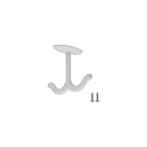 TAISHENGDA Crochets de plafond en alliage de zinc à motif barbelé, quincaillerie de rangement domestique, crochets doubles en métal pour vêtements, chapeaux et serviettes, blanc, lot de 4