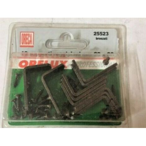 ORECA - 10 SUPPORTI REGGIPIANO IN LAMIERA DI ACCIAIO BRONZATO 20X30MM