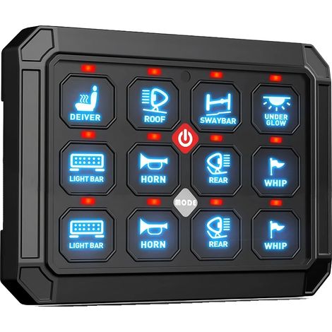 Panel de interruptores, control Bluetooth, diseño personalizable, 12 interruptores con aplicación ACC. (1/2)