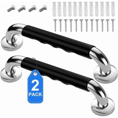 2 pièces Barre de maintien, Barre d'Appui WC, 30 cm Barre de Douches Antidérapante, Barre d'appui Douche Salle de Bain, Poignée Douche en Acier Inoxydable (1/4)
