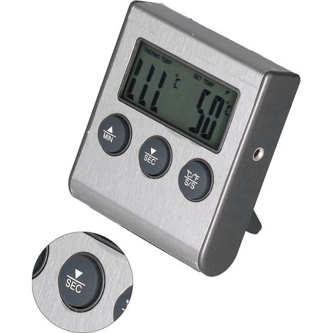 Grillthermometer, Lebensmittelthermometer für Fleisch und Wasser, Lieferung ohne Batterie (1/5)