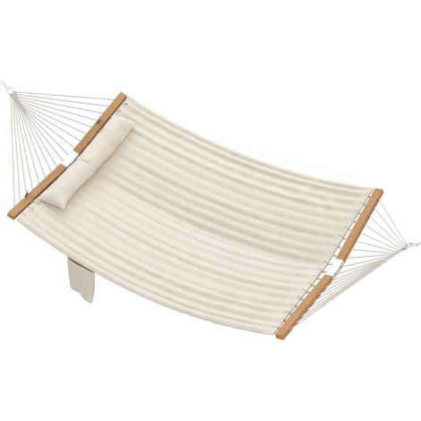Outdoor-Hängematte 200 x 140 cm, doppellagig mit Kissen und Tasche