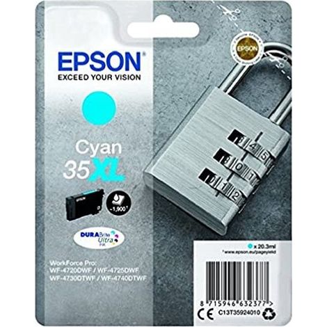 Cartucho de Tinta Original Epson nº35 XL Alta Capacidad/ Cian