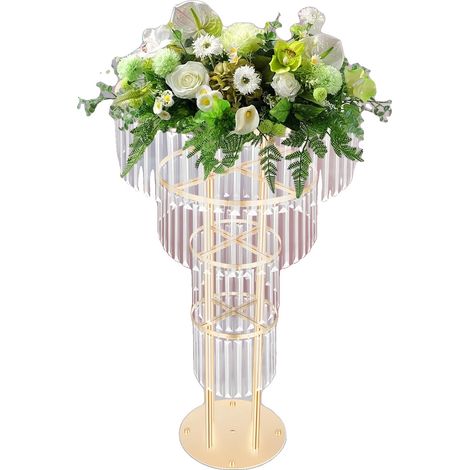 Supporto per fiori in cristallo, dimensioni 5090 cm, portata 8 kg, diametro base 28 cm, 4 ripiani, stile moderno. (1/5)