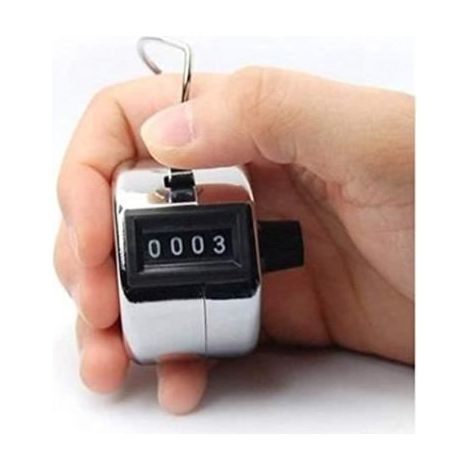 Compteur manuel argent avec bague pour tenir au doigt, 1 Pack, 1.8x1.8x1.3 inch (1/4)