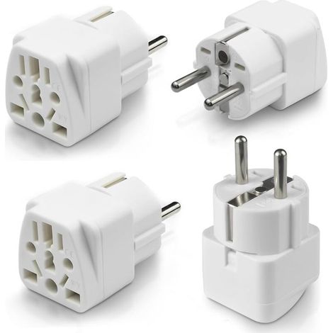 Universal Reisestecker Adapter Konvertierungsstecker Abgerundeter europäischer Standard 4St (1/4)