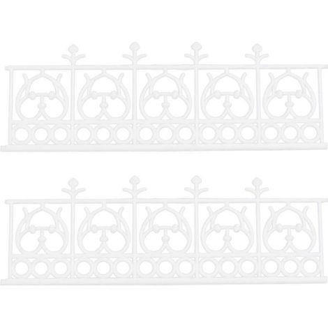 Clôture de jardin compatible avec la décoration extérieure, 1 m, plastique blanc, 1 ensemble (1/5)