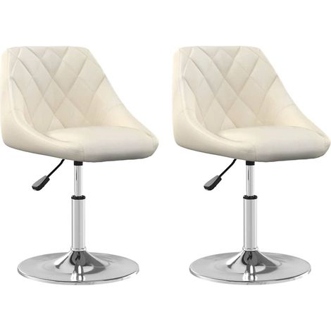 Maison Exclusive - Esszimmerstühle 2 Stk. Drehbar Creme Samt